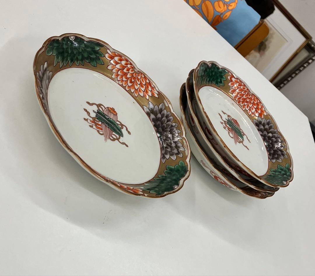 伊万里焼 花柄 皿 明治