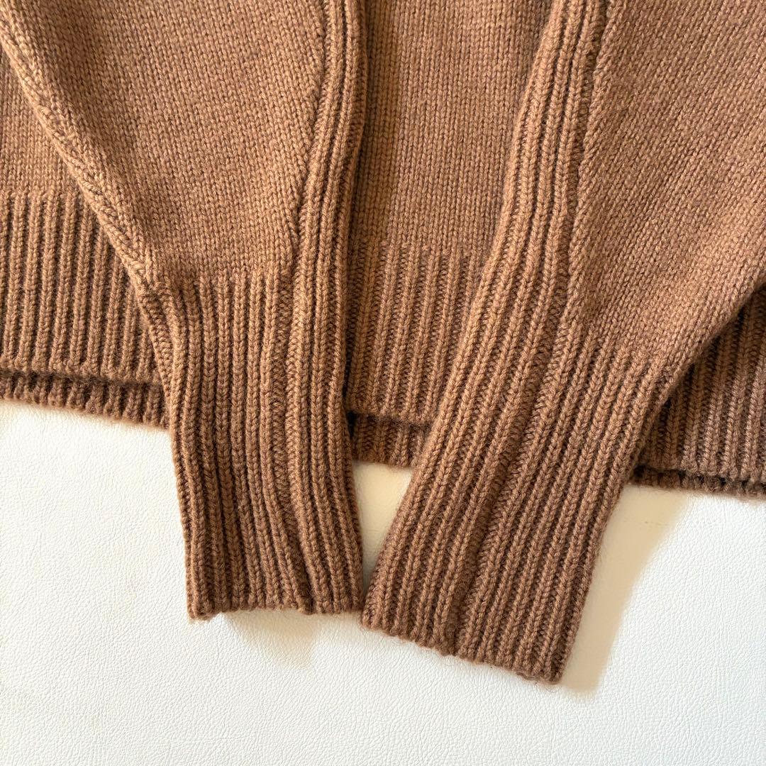 【状態良好】ファクトリー　キャメル100％クルーネックセーター　ニット　ブラウン