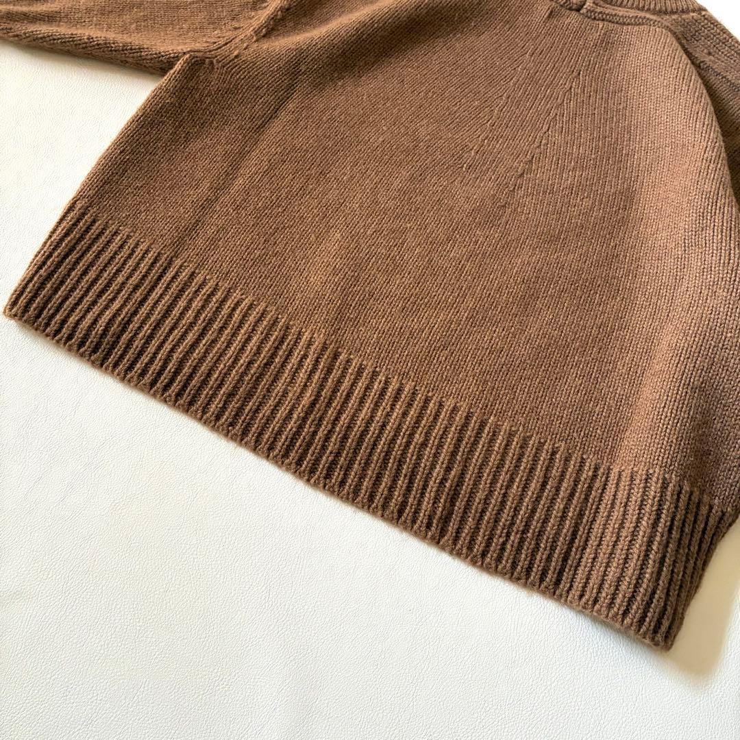 【状態良好】ファクトリー　キャメル100％クルーネックセーター　ニット　ブラウン