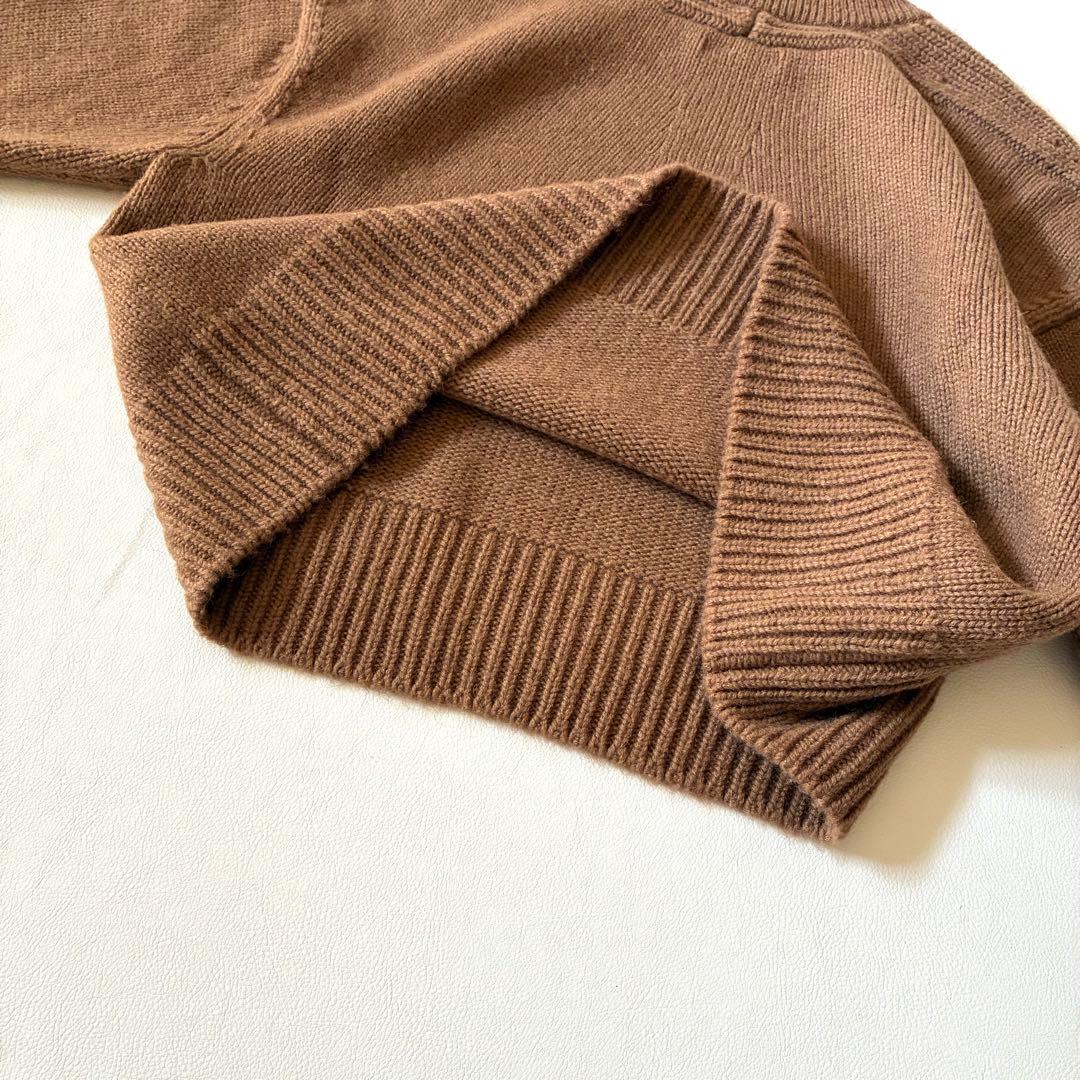【状態良好】ファクトリー　キャメル100％クルーネックセーター　ニット　ブラウン