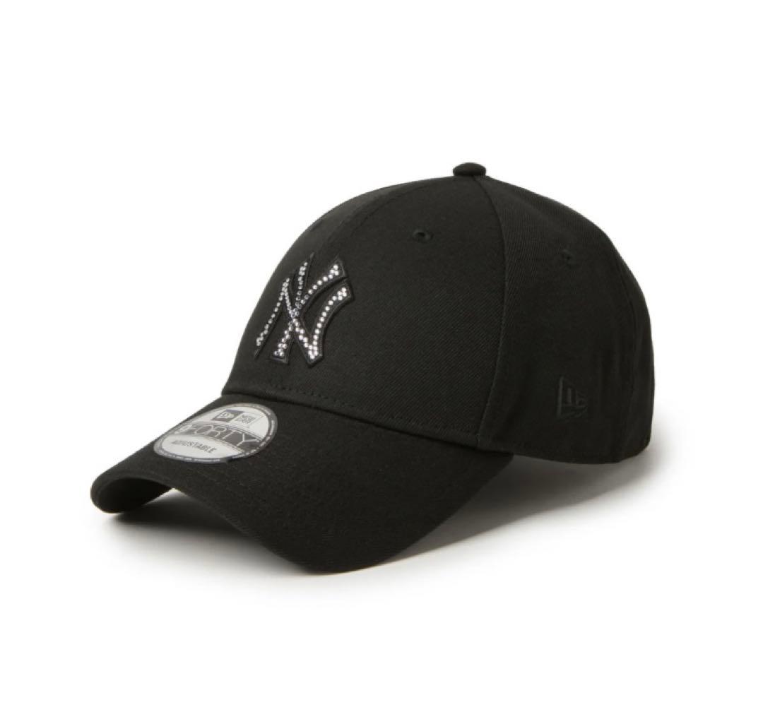 newera 9FORTY ブラック ラインストーン ヤンキース キャップ 新品