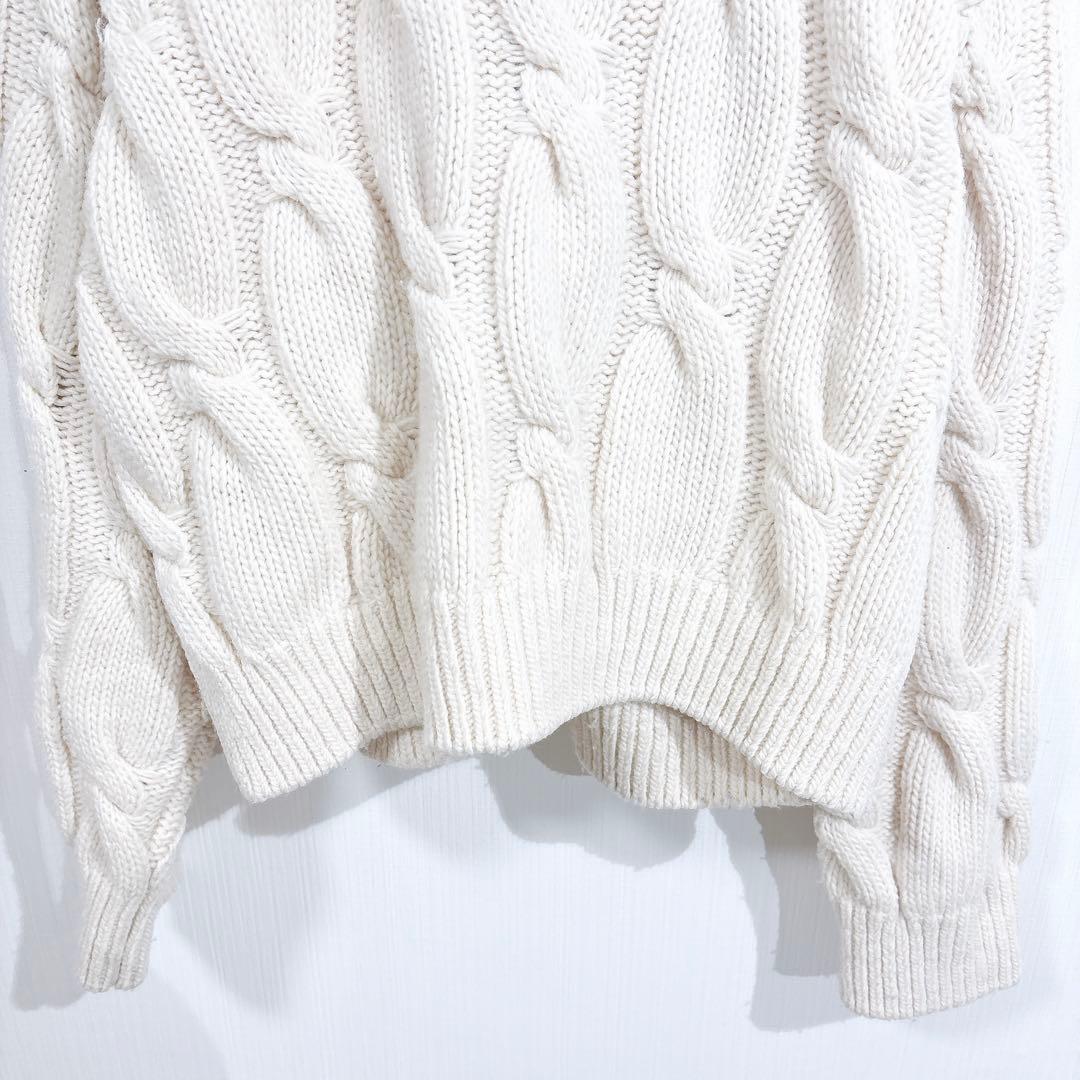ロンハーマン　ケーブルニット 厚手 セーター アイボリー　クルーネック　ホワイト