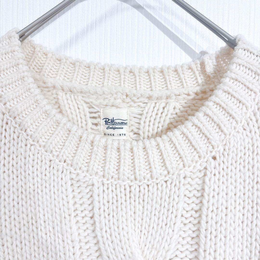 ロンハーマン　ケーブルニット 厚手 セーター アイボリー　クルーネック　ホワイト