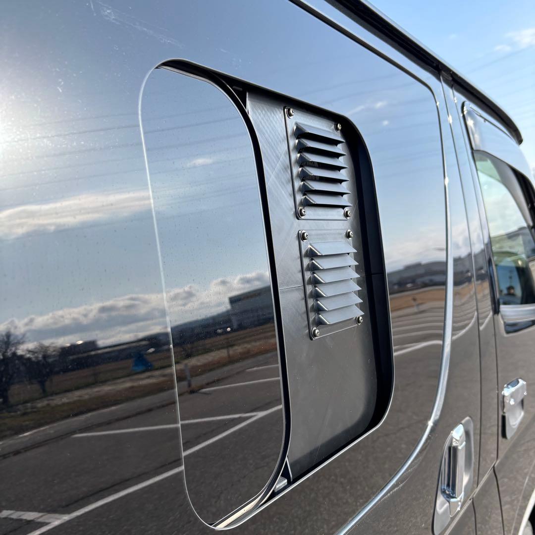 ハイエース 換気扇 2連 ４型 USBファンルーバー 助手席側 ネット+ケース付