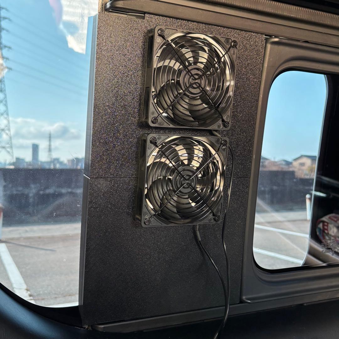 ハイエース 換気扇 2連 ４型 USBファンルーバー 助手席側 ネット+ケース付