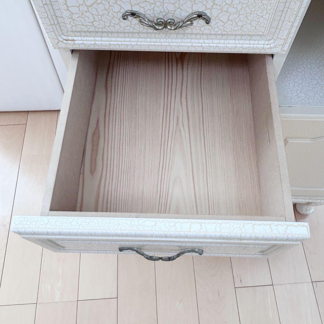 猫脚　フレンチアンティーク　クラック加工　姫家具　ロココ調　サイドチェスト　希少