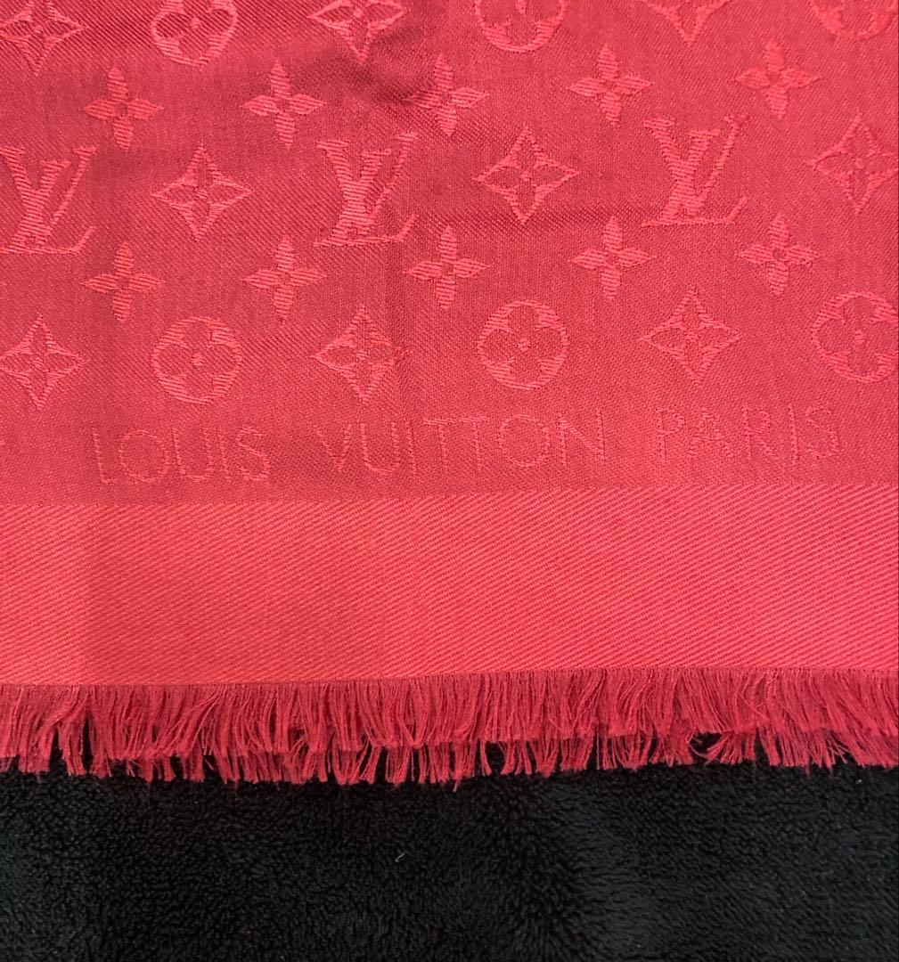 ルイヴィトン LOUIS VUITTON モノグラム スカーフ レッド