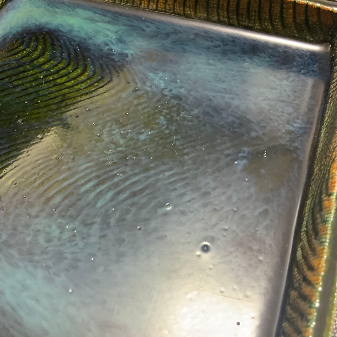 ￼22,000円　金谷ホテル創業150周年記念　益子焼　織部　角皿　限定品