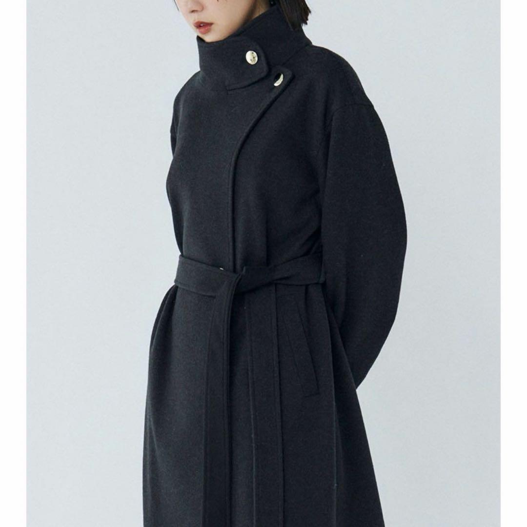 完売品 ラグナムーン ウールジャージスタンドカラーコート