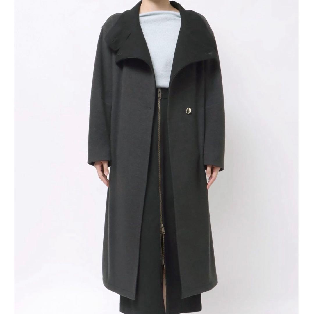 完売品 ラグナムーン ウールジャージスタンドカラーコート