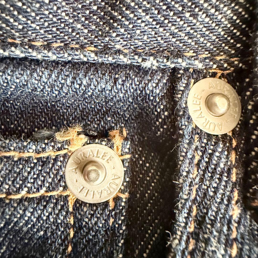 【オーラリー】ハード ツイスト デニム インディゴ 5P パンツ 27 日本製