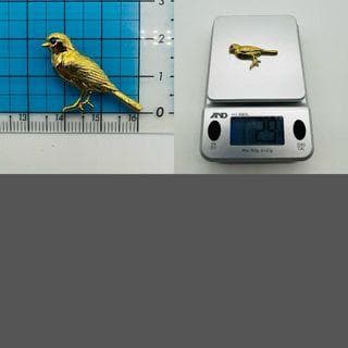 K18　鳥モチーフサファイアペンダントトップ