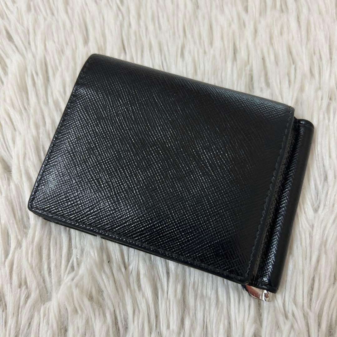 美品✨PRADA プラダ　マネークリップ サフィアーノ　メタルロゴ