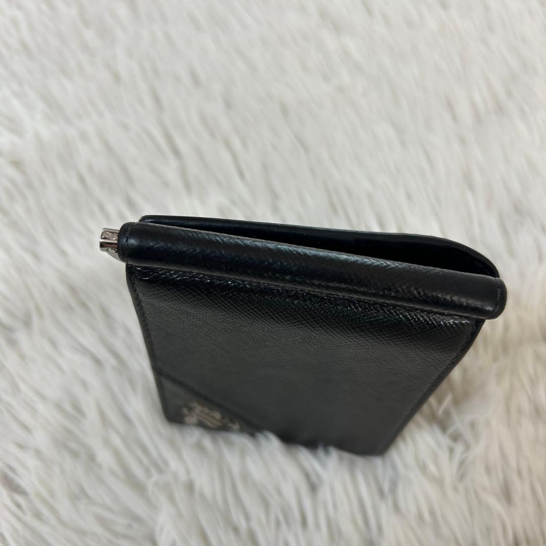 美品✨PRADA プラダ　マネークリップ サフィアーノ　メタルロゴ