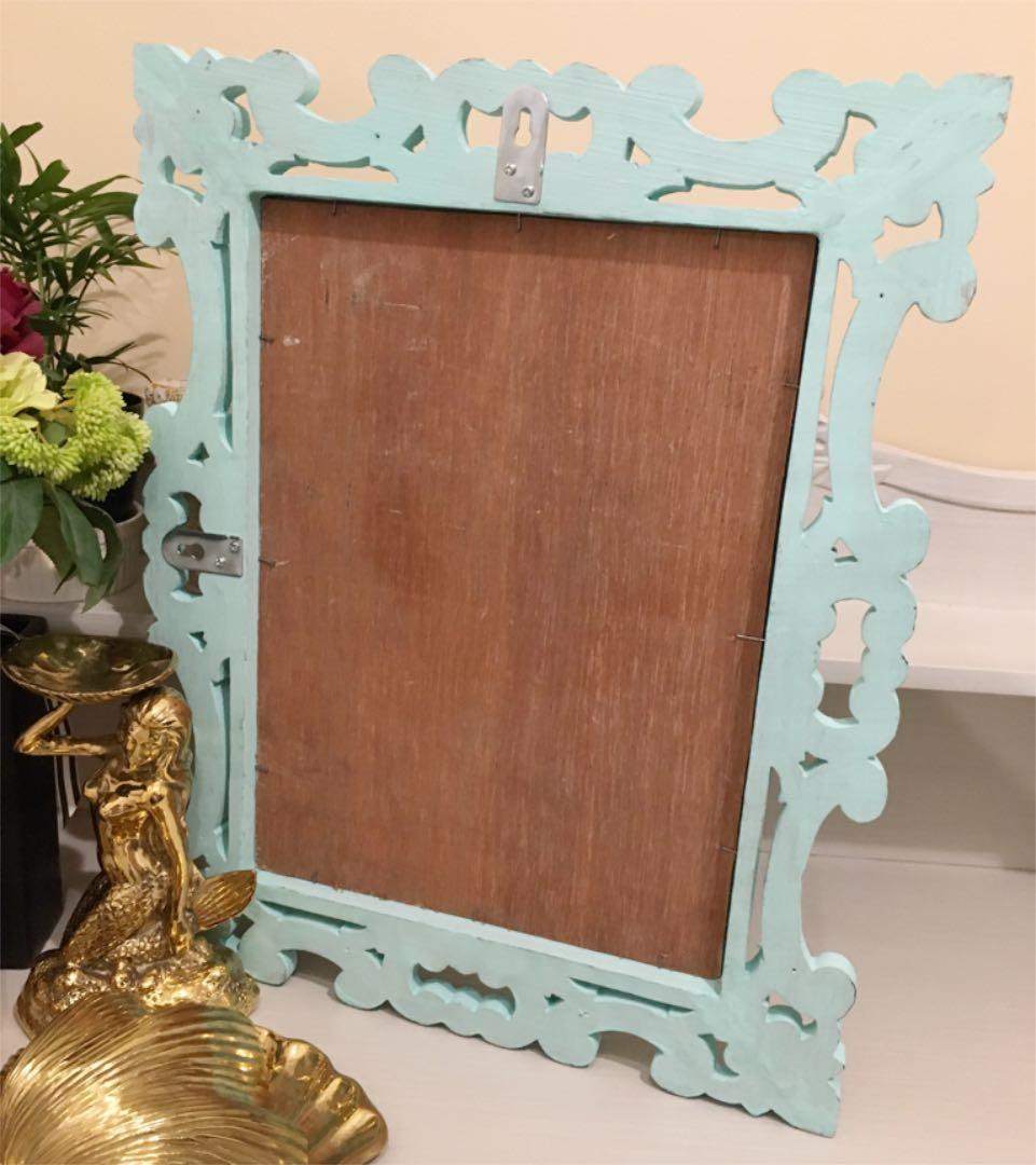 壁掛けミラー☆パステル水色