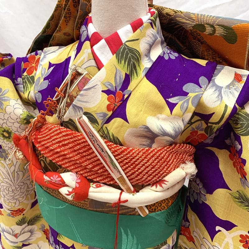 409ag75着物のみ■七五三 7歳 アンティーク着物■