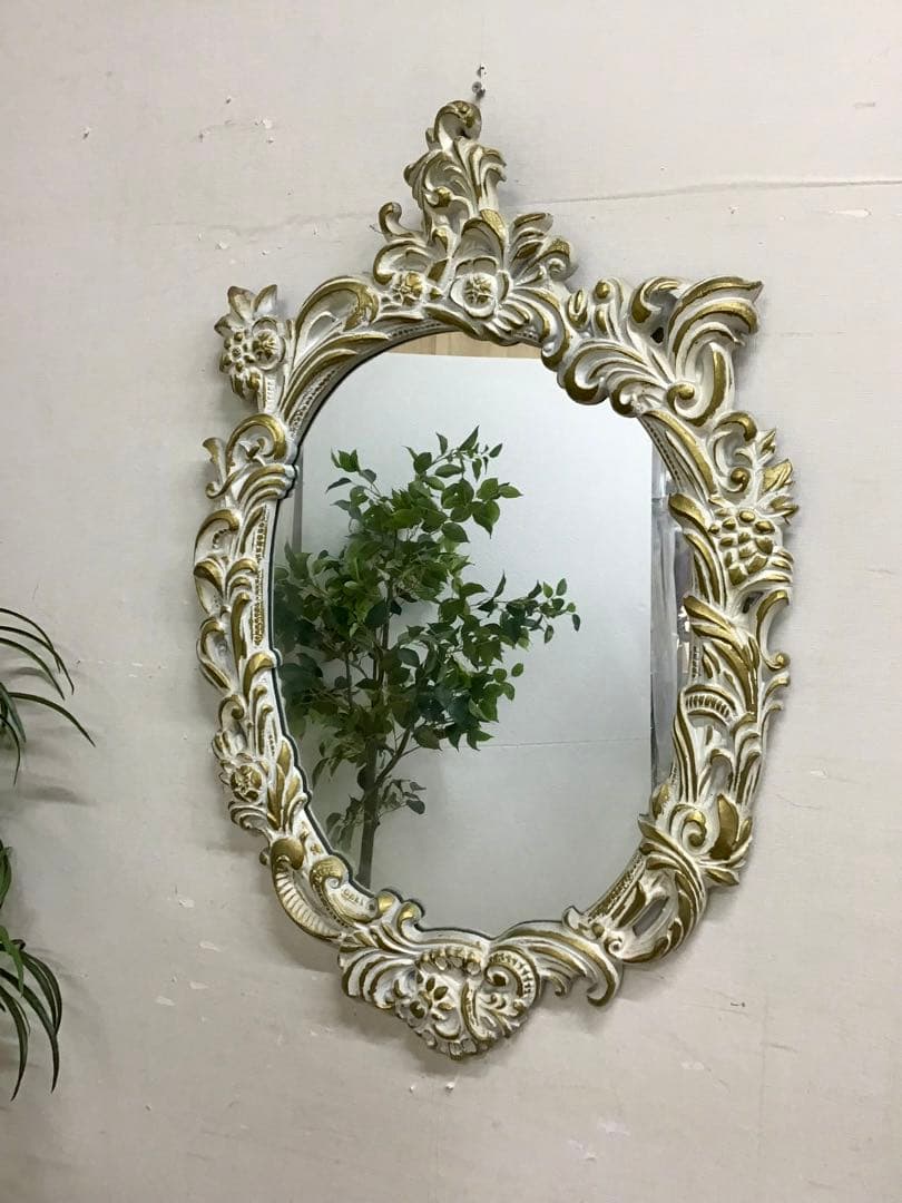 管966☆イタリア製☆アンティーク☆ウォールミラー☆壁掛け鏡