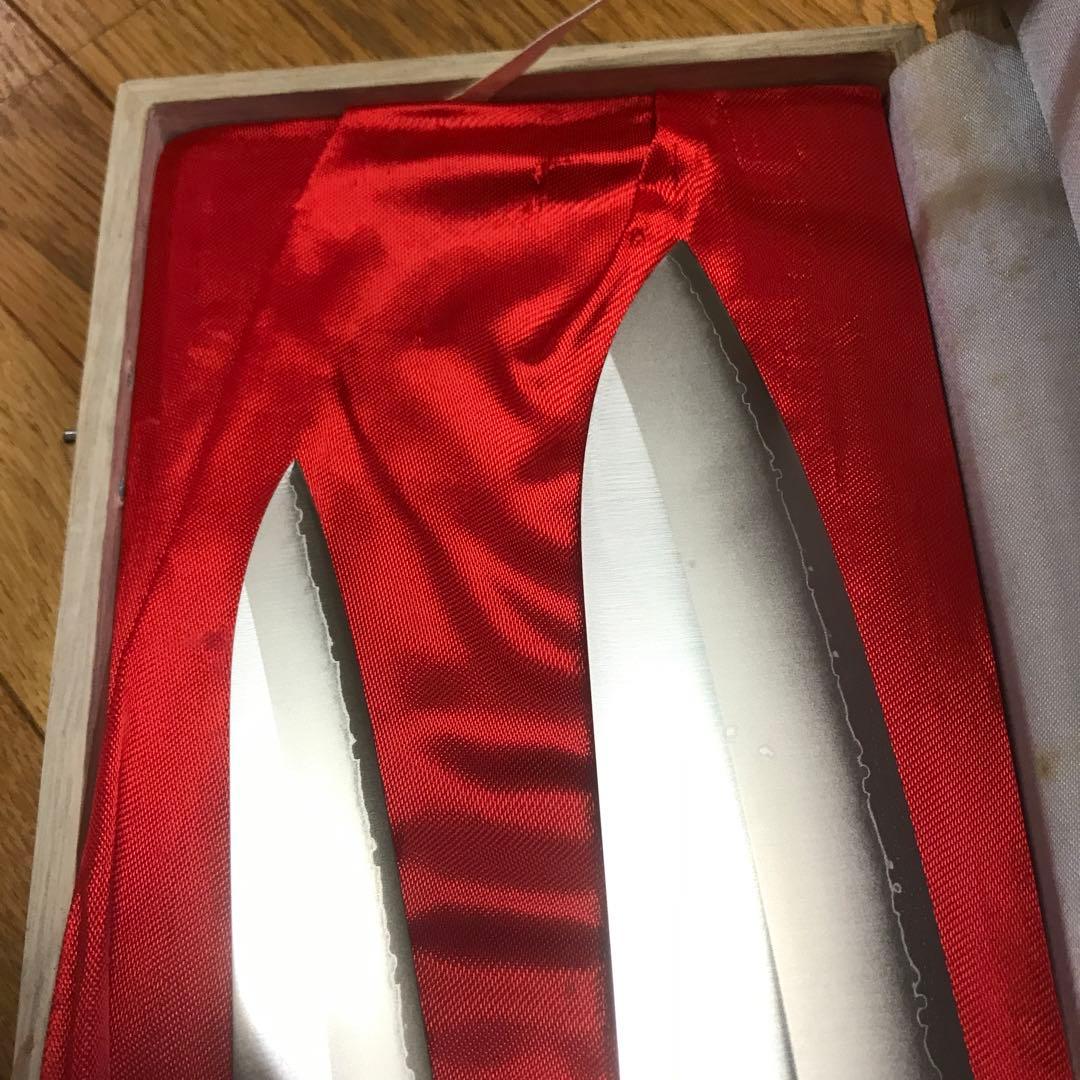 越前打刃物　包丁2本セット ステンレス製 2本 木製ケース入り　福井県