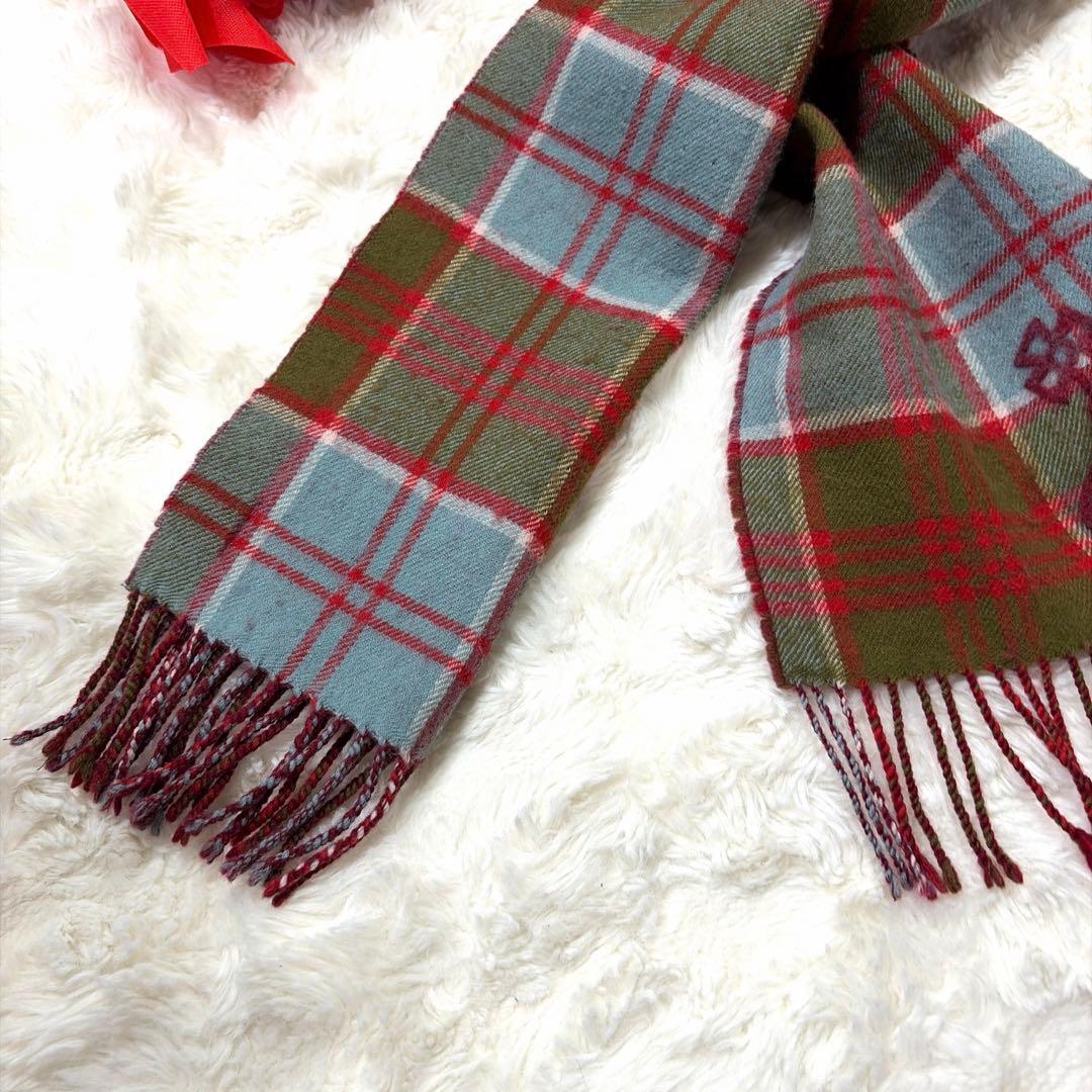 現行 美品 Vivienne Westwood ビックオーブ チェックマフラー