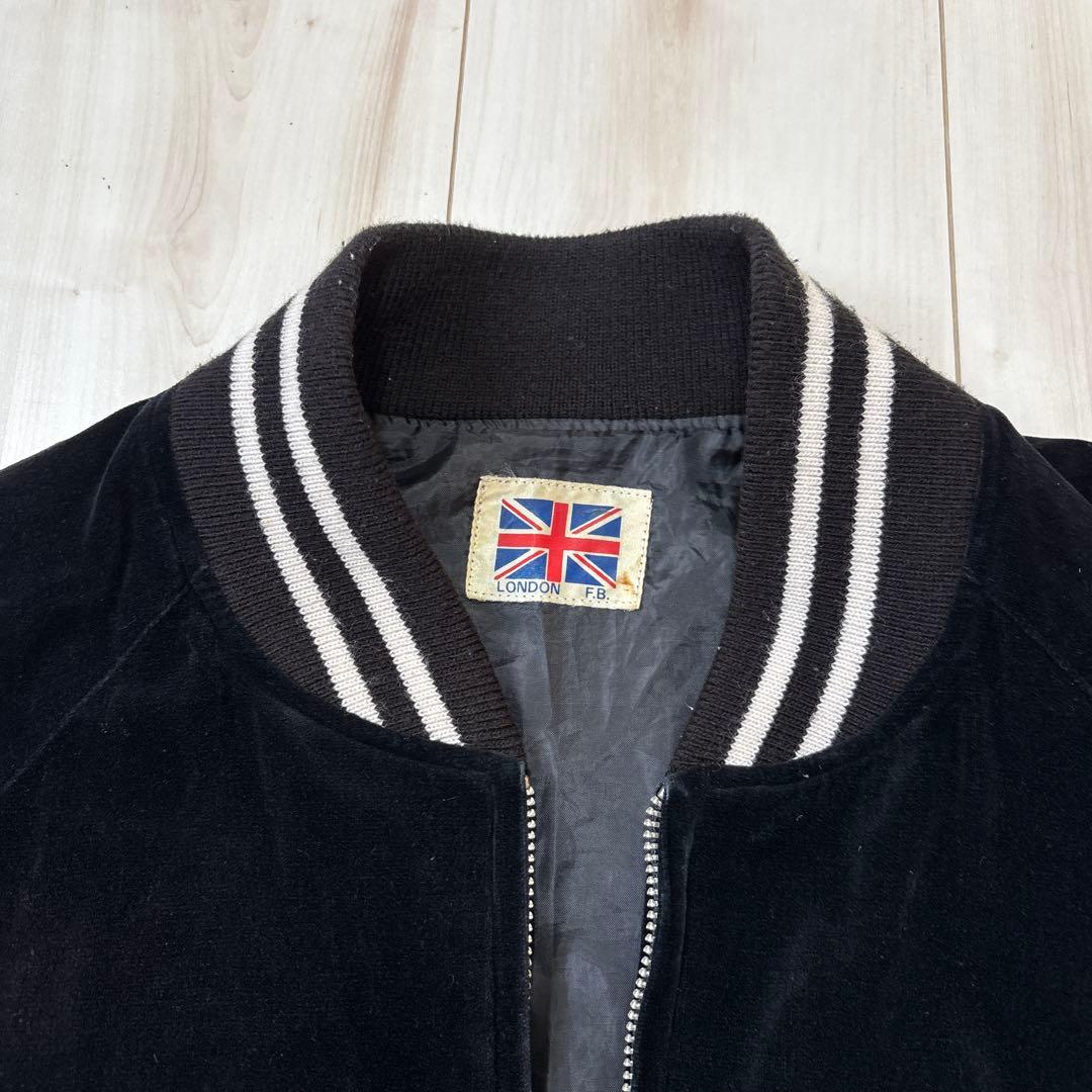 LONDON F.B. スカジャン 鷹　龍　ベロア 別珍 黒