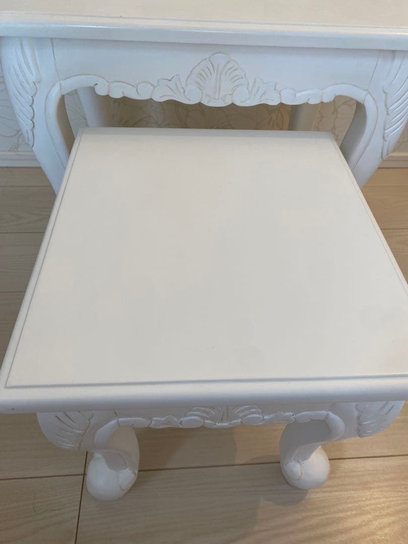 m*4様 萩原 ヴィオレッタ ネストテーブル 2点セット 猫足 アンティーク ホ