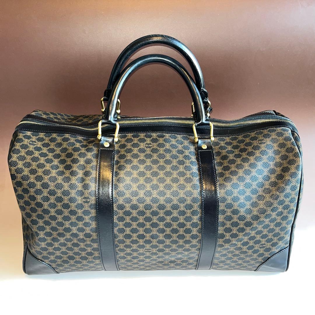 美品 CELINE セリーヌ マカダム ボストンバッグ ヴィンテージ 黒