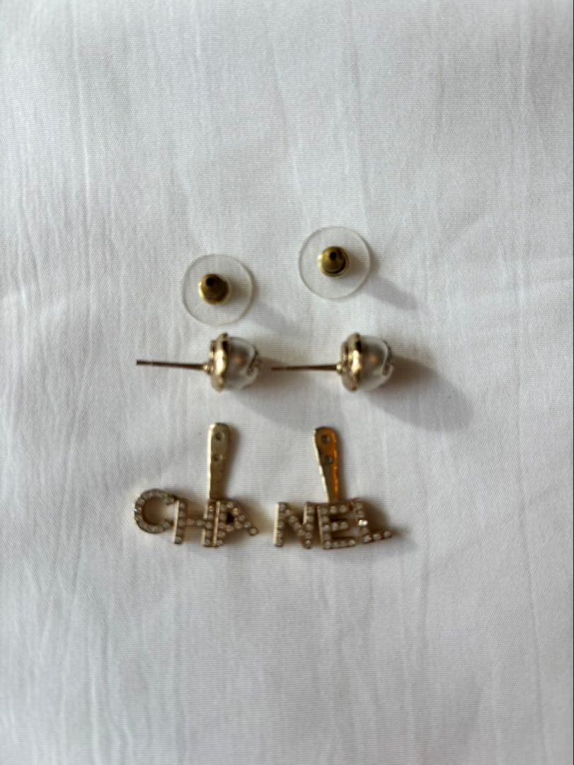 CHANEL シャネル2wayピアス　シャンパンゴールド