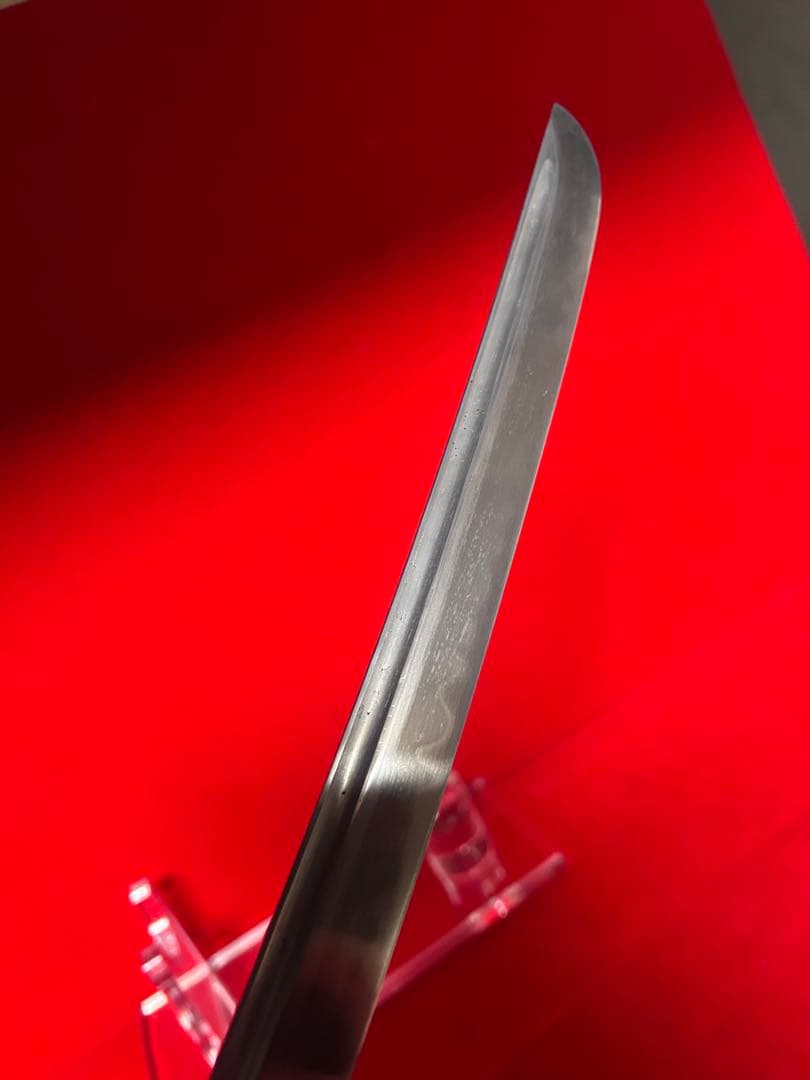 01566 包丁　マグロ包丁　鬼反り　刃文綺麗　玉鋼　未使用品