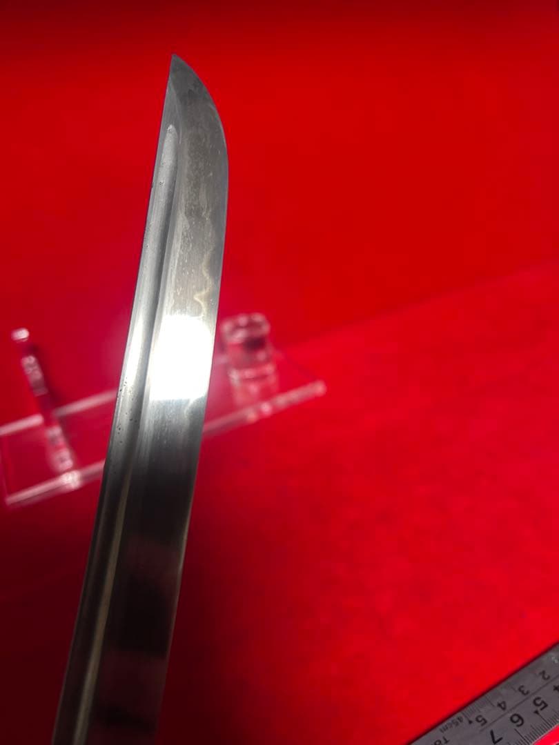 01566 包丁　マグロ包丁　鬼反り　刃文綺麗　玉鋼　未使用品