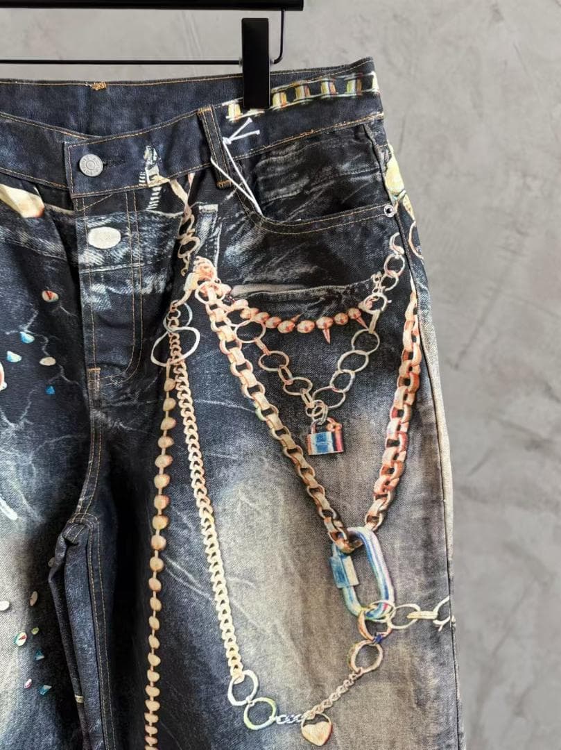 Acne Studios 馬年限定 チェーン柄ジッパーパンツ サSイズ