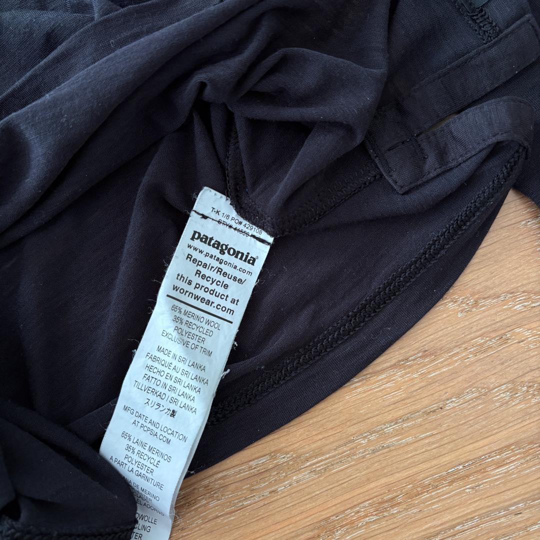 Patagonia キャプリーンクールメリノ ロングスリーブ 黒 メンズ M