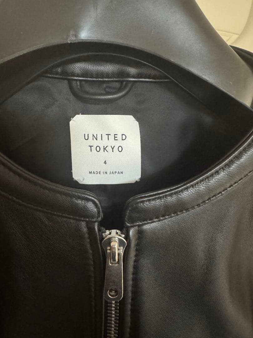 united tokyo ラムレザーノーカラーシングルライダースジャケット