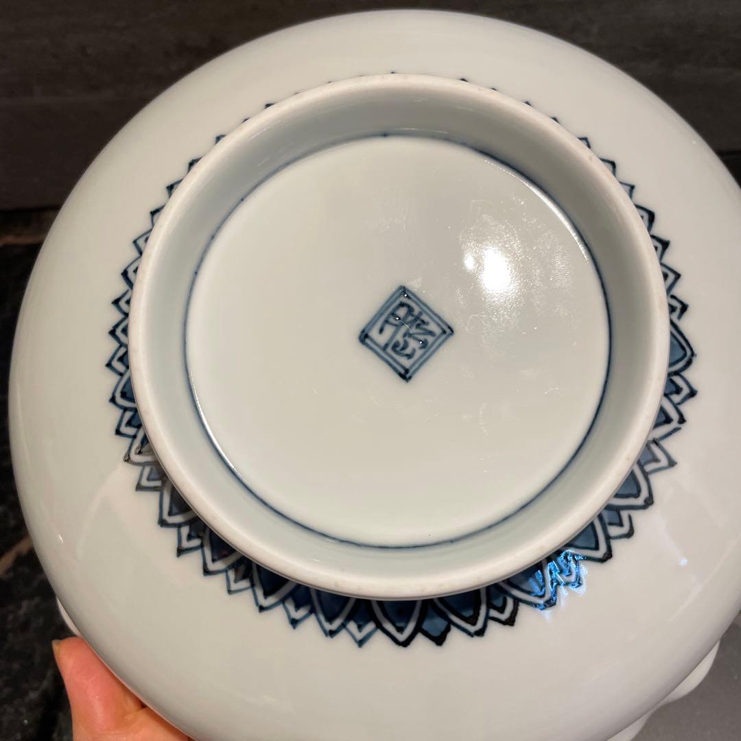 未使用　三川内焼 平戸松山 手描き 祥瑞蓋付 小丼碗 セット