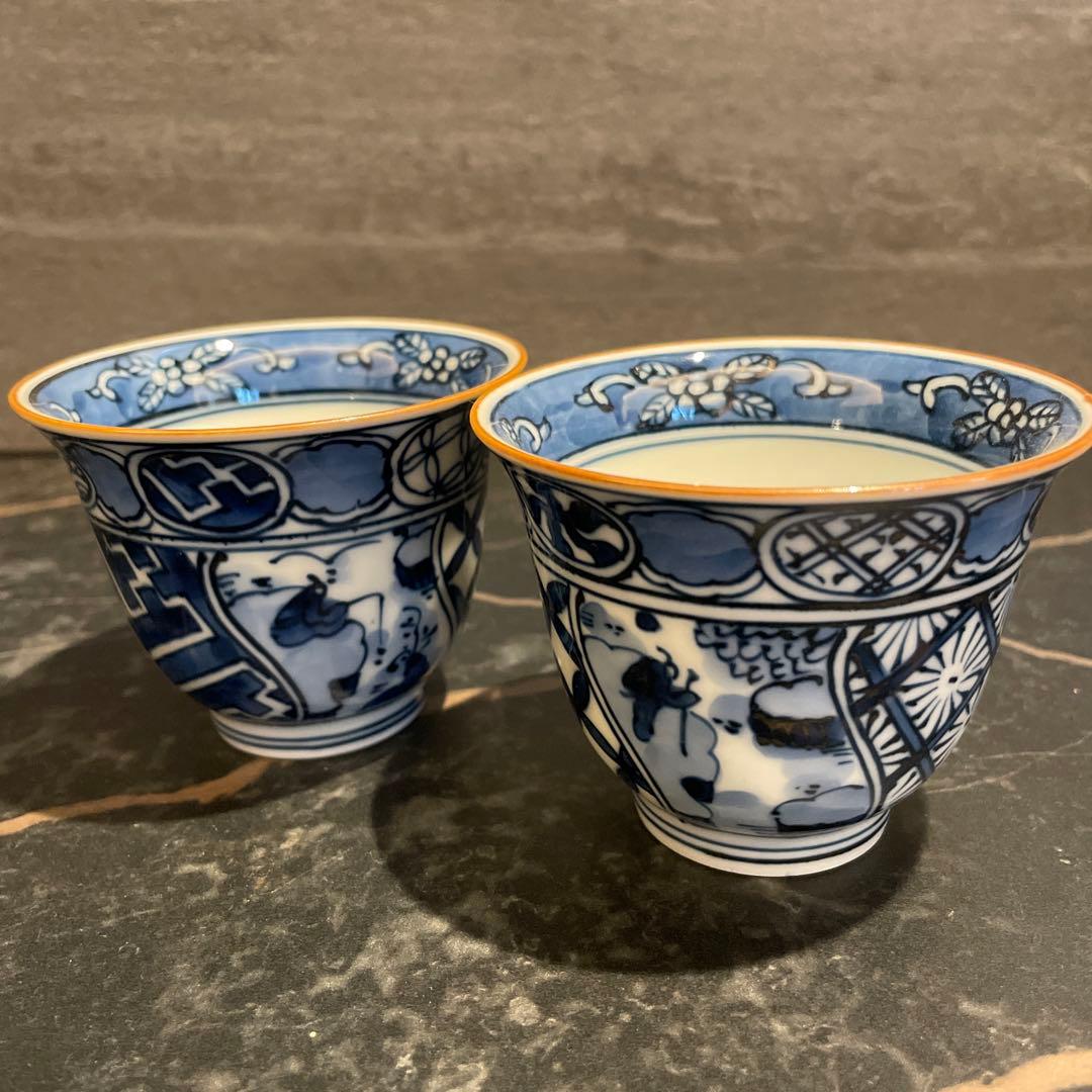 未使用　三川内焼 平戸松山 手描き 祥瑞蓋付 小丼碗 セット