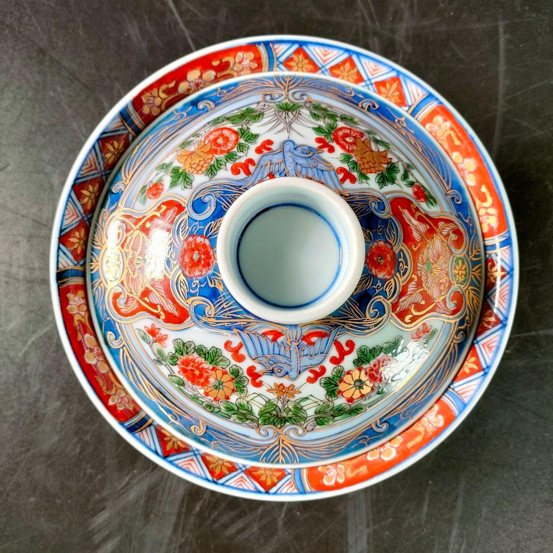 C28-2/源右衛門/伊万里風花鳥図蓋物5客/共箱/煮物椀/茶碗/懐石料理