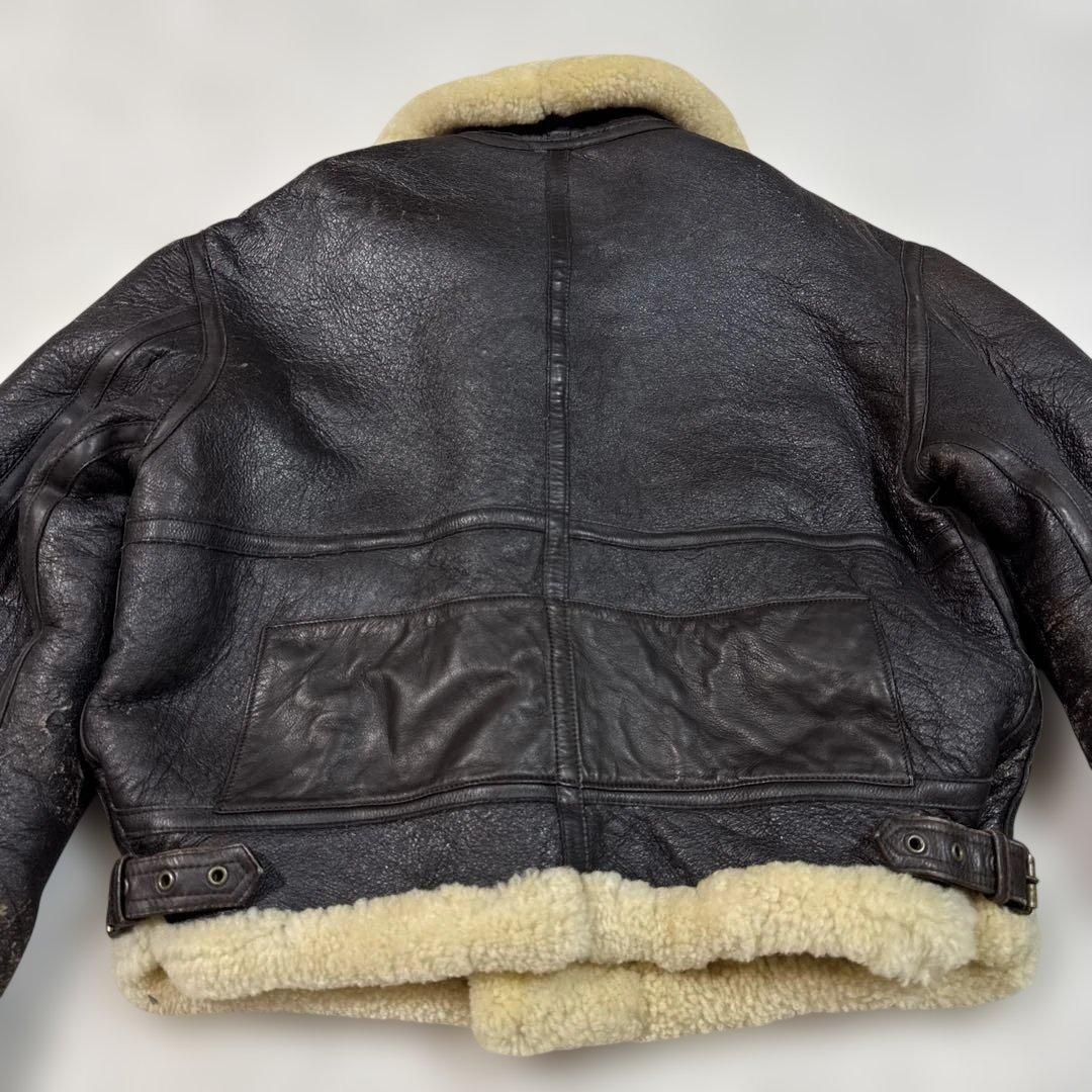 80sビンテージ！レザー フライトジャケット B3 M L