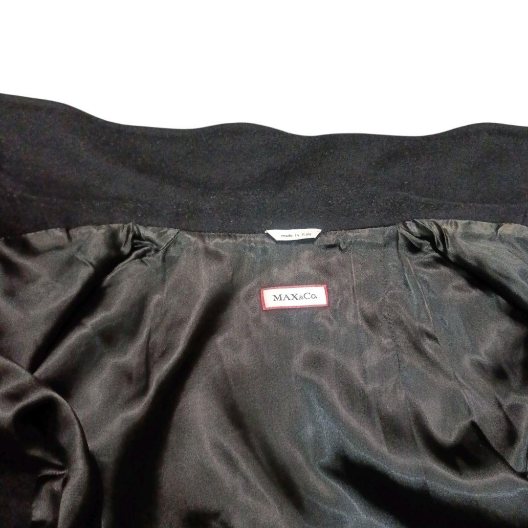 ✨MAX&Co. アンゴラ混 マキシ丈 シングル チェスターコート 黒 Lサイズ