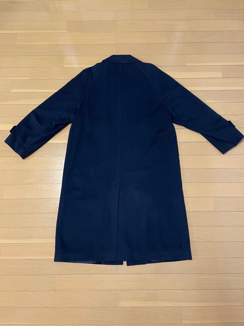 100%Cashmere Balmacaan Coat カシミアコートネイビー