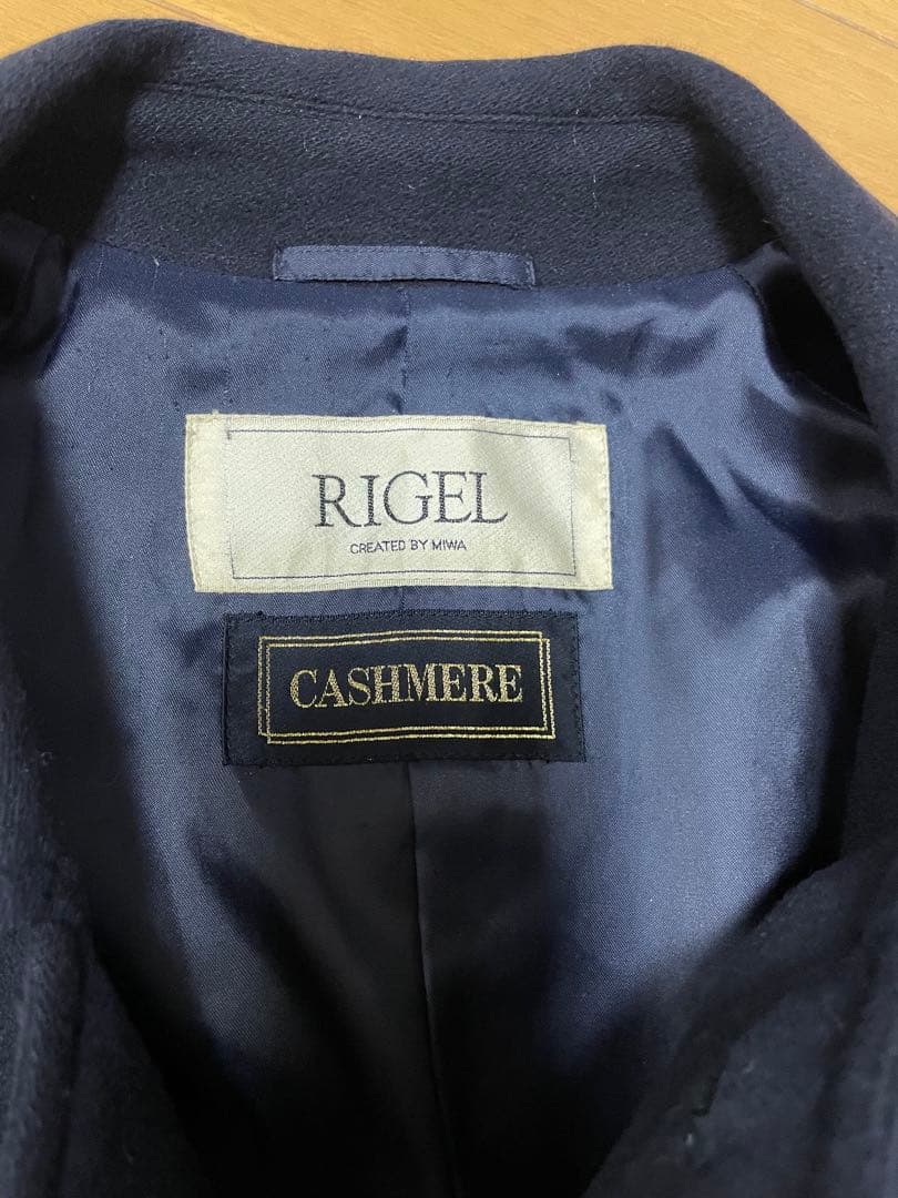 100%Cashmere Balmacaan Coat カシミアコートネイビー