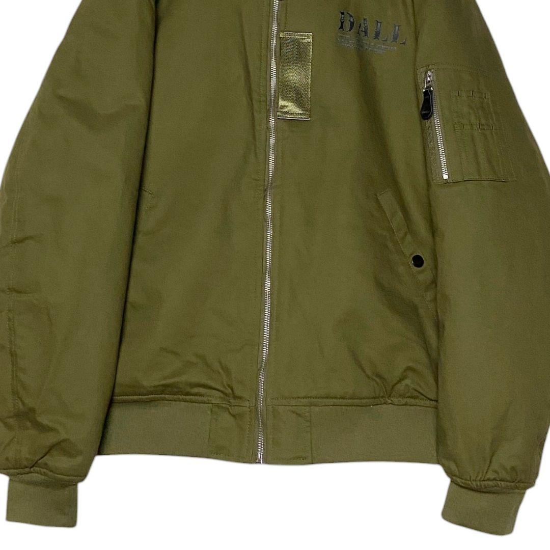 希少 DALL ボンバーフライトジャケット カーキ L 襟ボア肉厚ブルゾン完売品