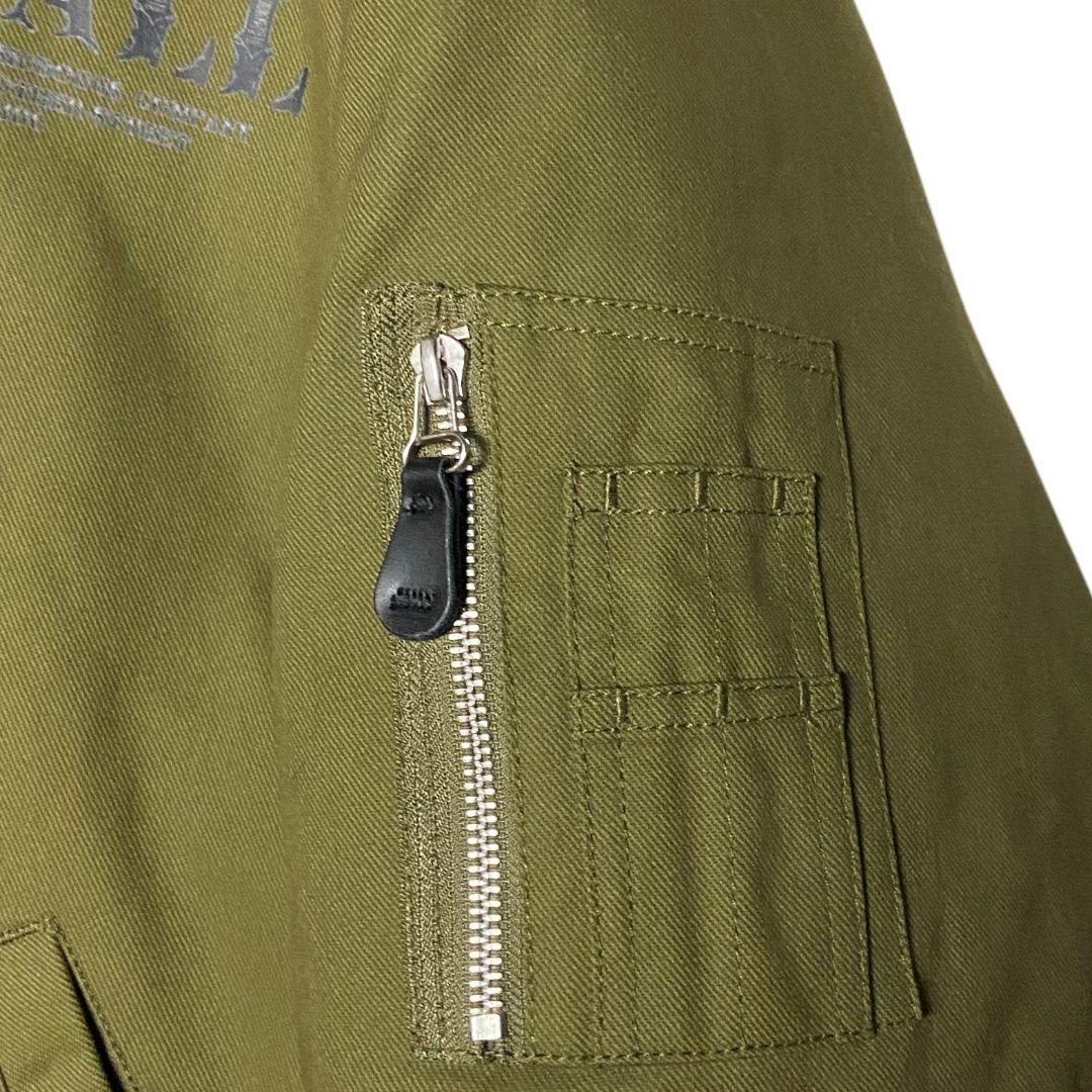 希少 DALL ボンバーフライトジャケット カーキ L 襟ボア肉厚ブルゾン完売品