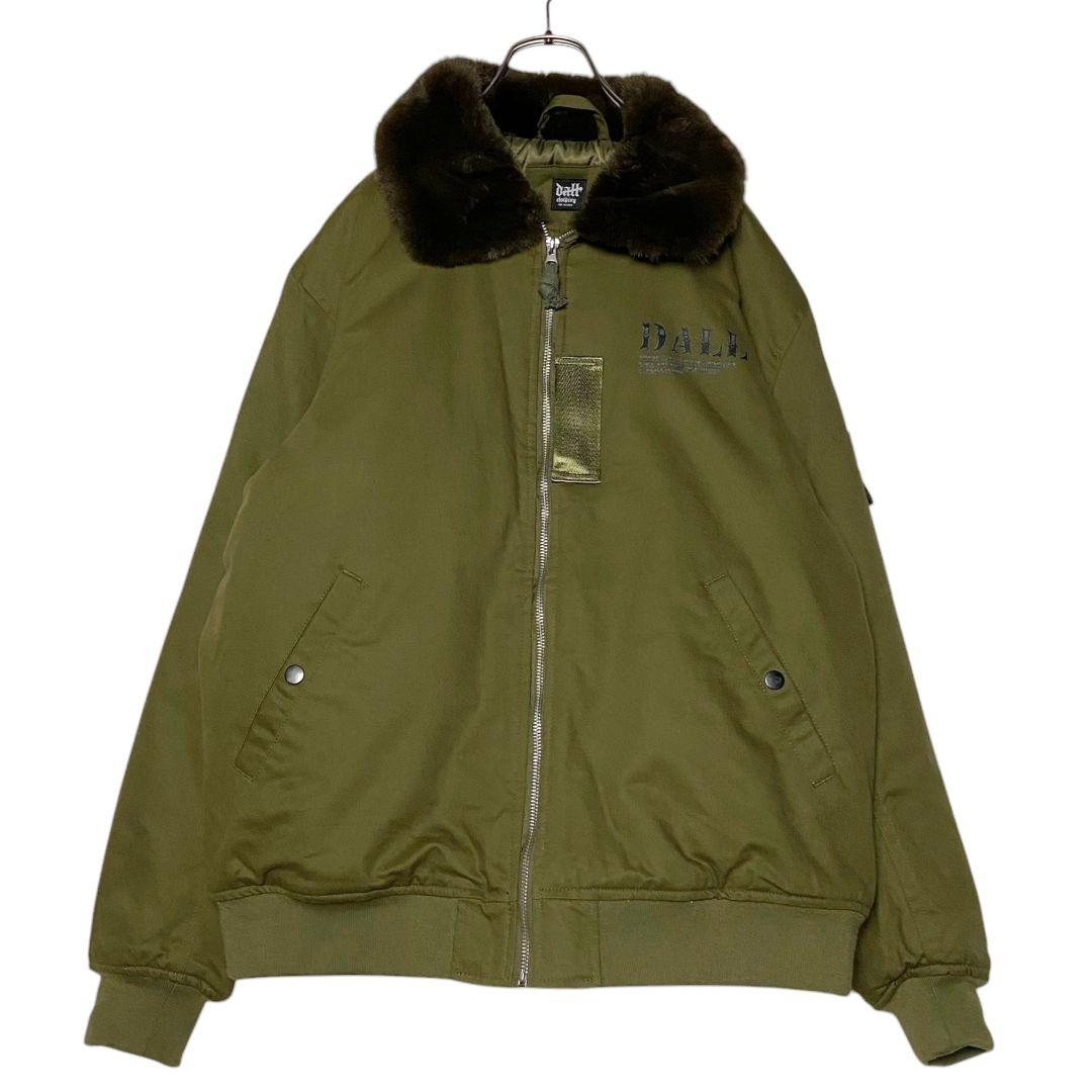 希少 DALL ボンバーフライトジャケット カーキ L 襟ボア肉厚ブルゾン完売品
