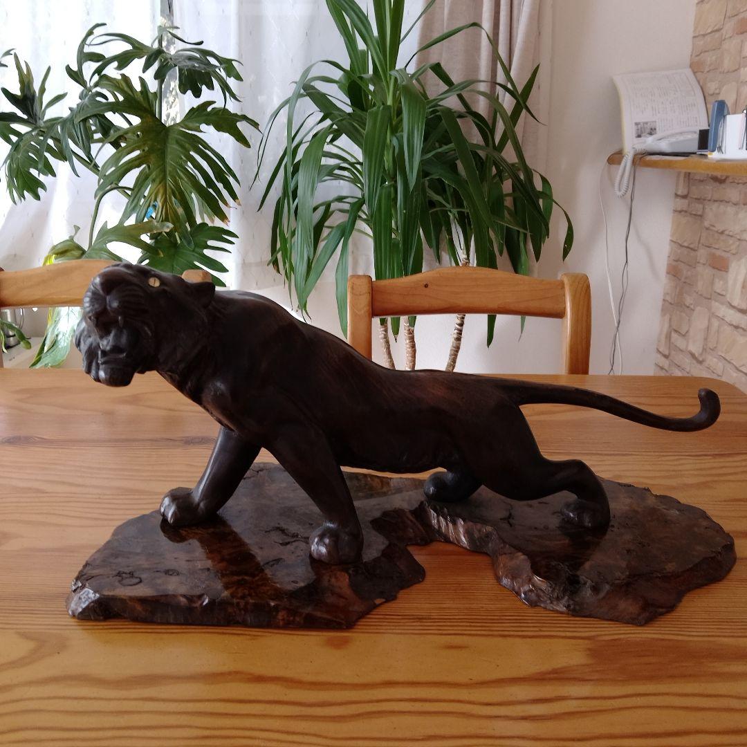 金属製 黒豹 置物 大型 60cm 6.5kg