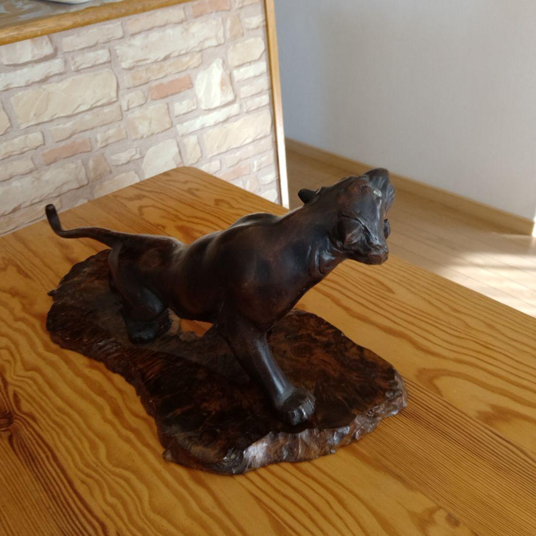 金属製 黒豹 置物 大型 60cm 6.5kg