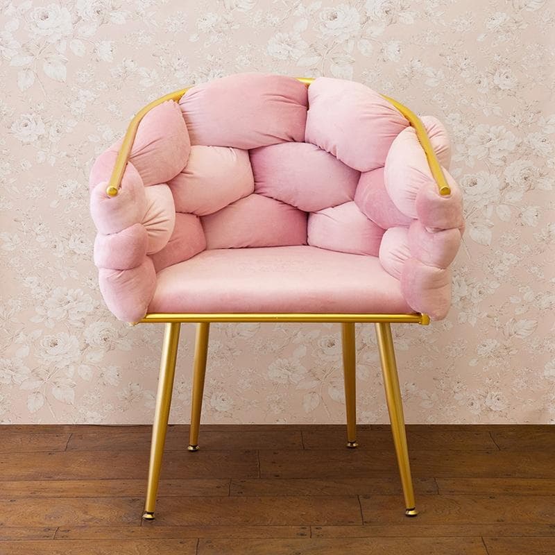 ★フラッフィーチェア マーヴェラス スツール ベルベット 家具 腰掛 ピンク