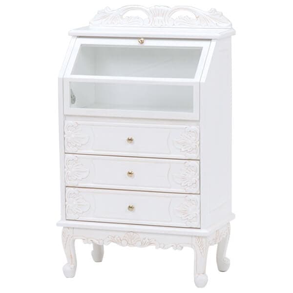 【美品で超可愛い♡】ヨーロピアン猫足の白いおしゃれキャビネット収納棚