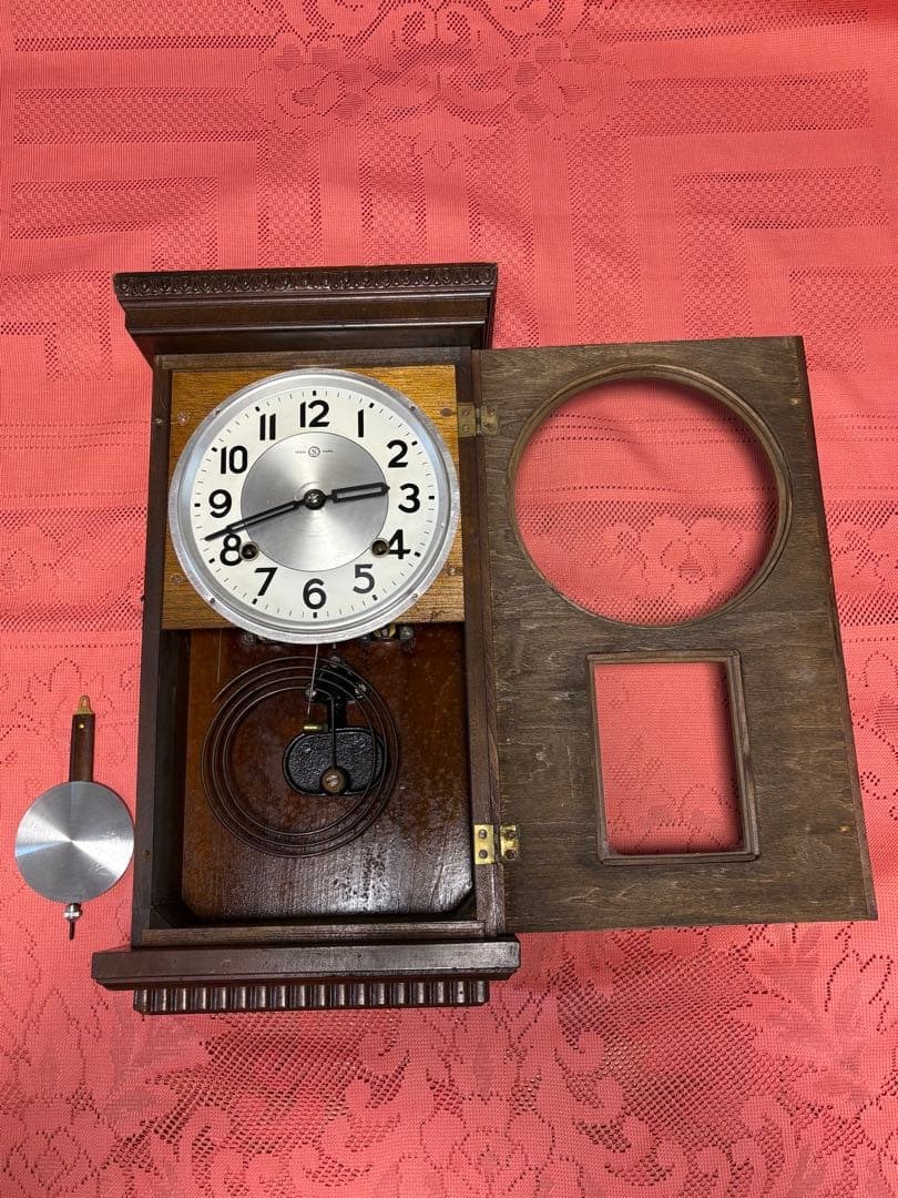 【アンティーク振り子時計】 精工舎 木製掛時計