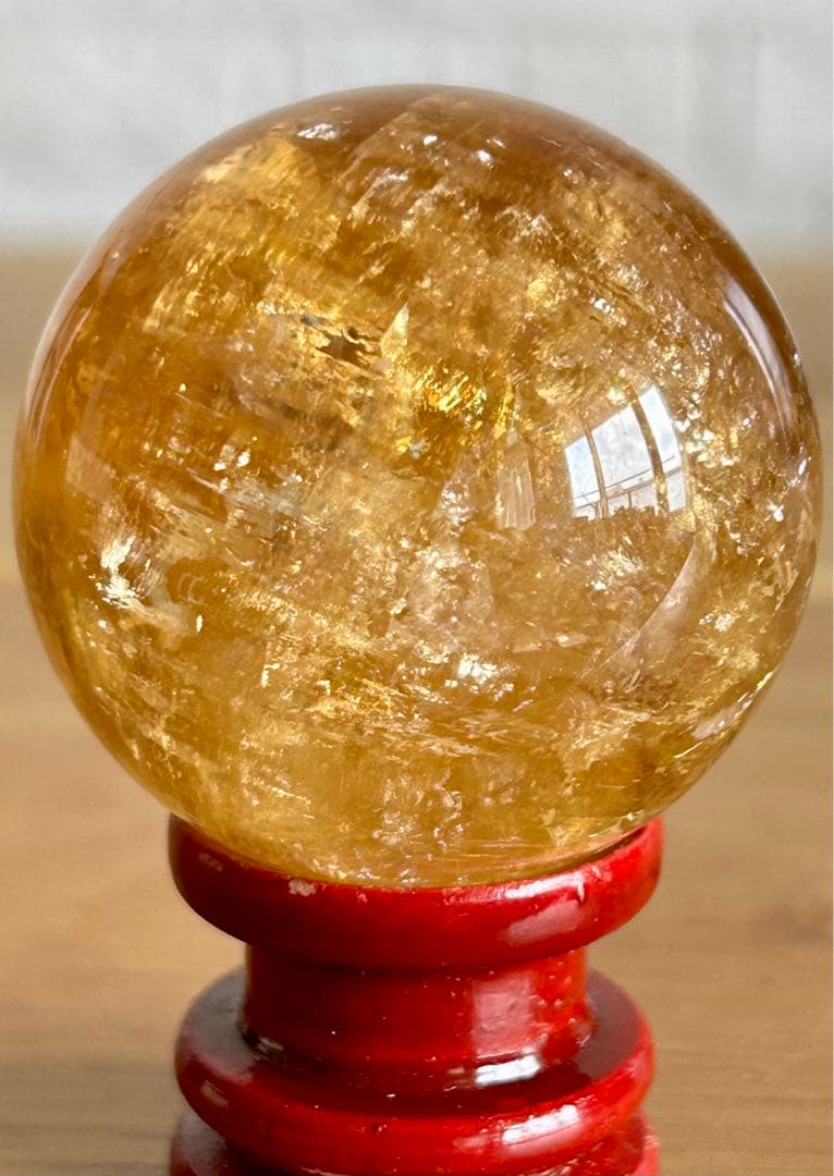 ✨やす✨ゴールデンカルサイト　約38㎜　丸玉　スフィア