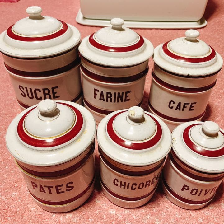 希少 ホーロー セット 金ライン入り シュガーポット