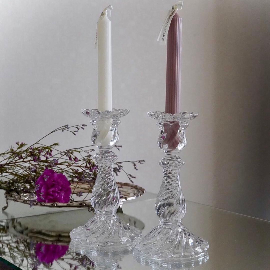 1890年オールドバカラBACCARATバンブー★キャンドルホルダー燭台ペア希少